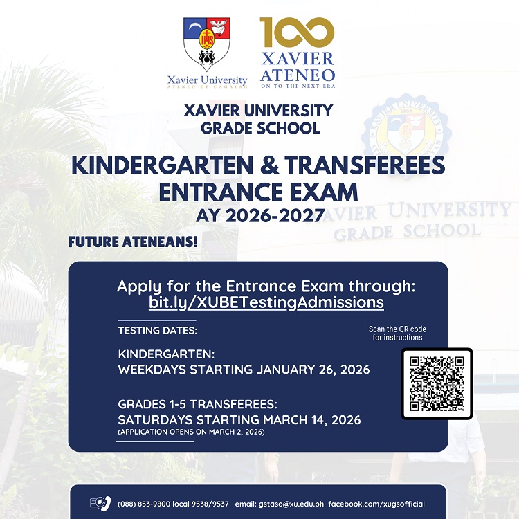 02252026.Web XUGS Kinder and Transferees Entrance Exam AY2627