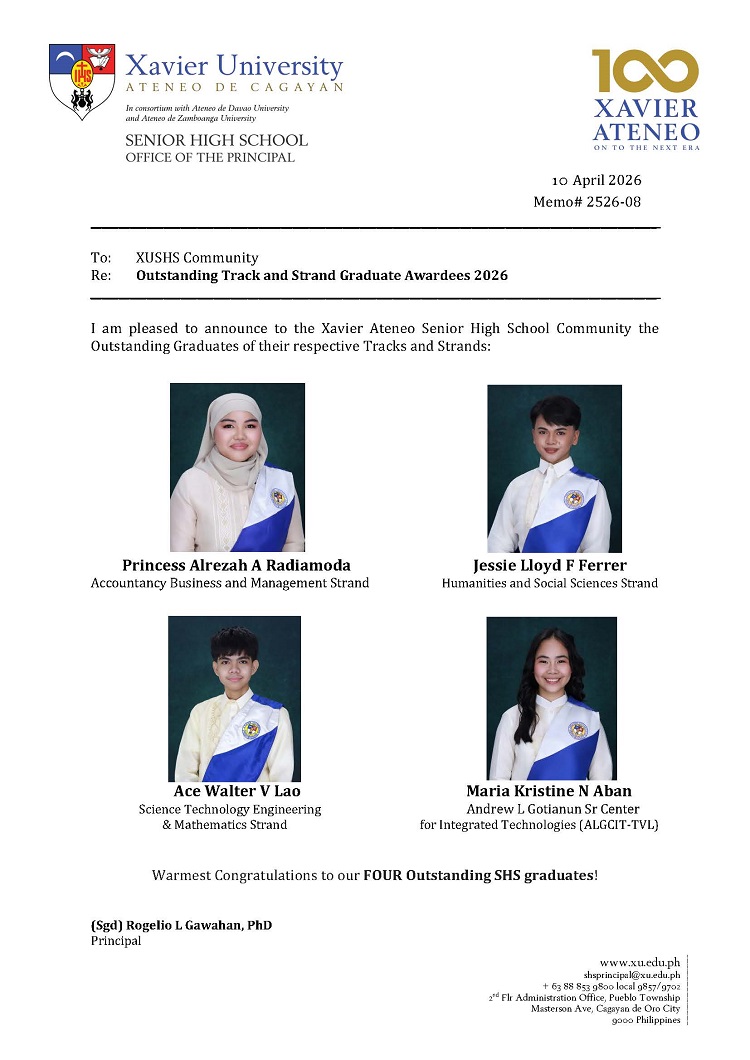 04102026.Web.MemoU Memo 2526 08 Outstanding Track and Strand Graduate Awardees 2026