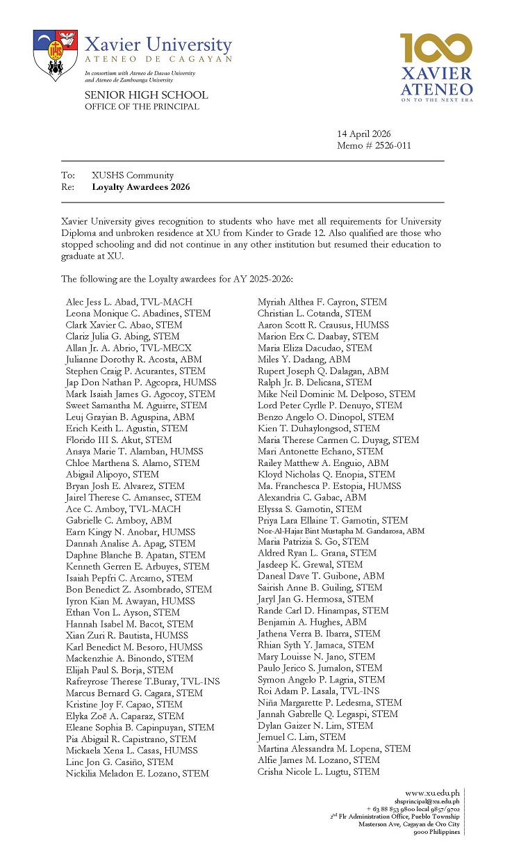 04142026.Web Memo 2526 011 Loyalty Awardees 2026 Page 1
