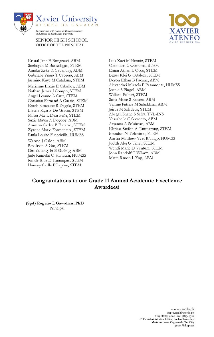 04172026.Web Memo 2526 012 Grade 11 Annual Academic Excellence Awardees 2026 Page 2