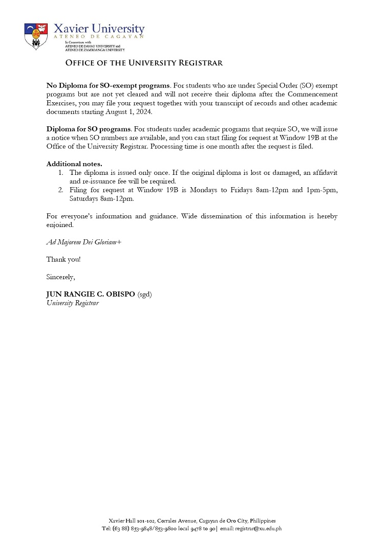 07102024.Web 24 07 09 Guidelines for Diploma Distribution 85th Commencement Exercises Jun Rangie Obispo page 0002