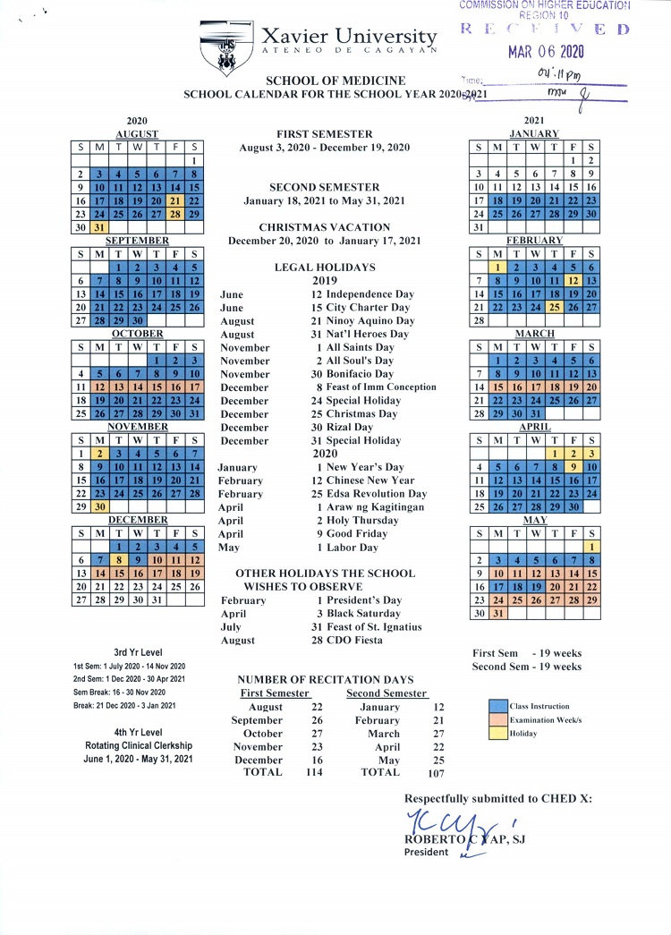 MED SCHOOL CALENDAR 20 21 2