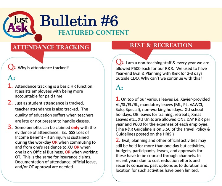 Just Ask Bulletin 6