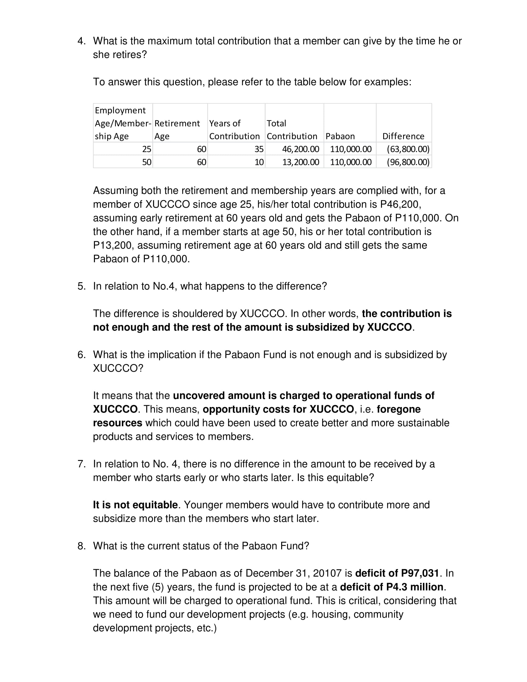 The Pabaon to the Retiree Program and the LTRSP 2