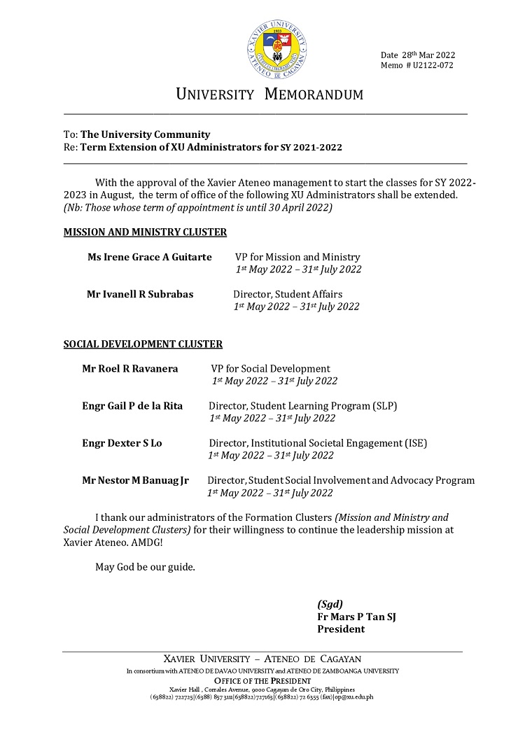 U2122 072 220328 Term Extension of XU Administrators for SY 2021 2022 page 0001C