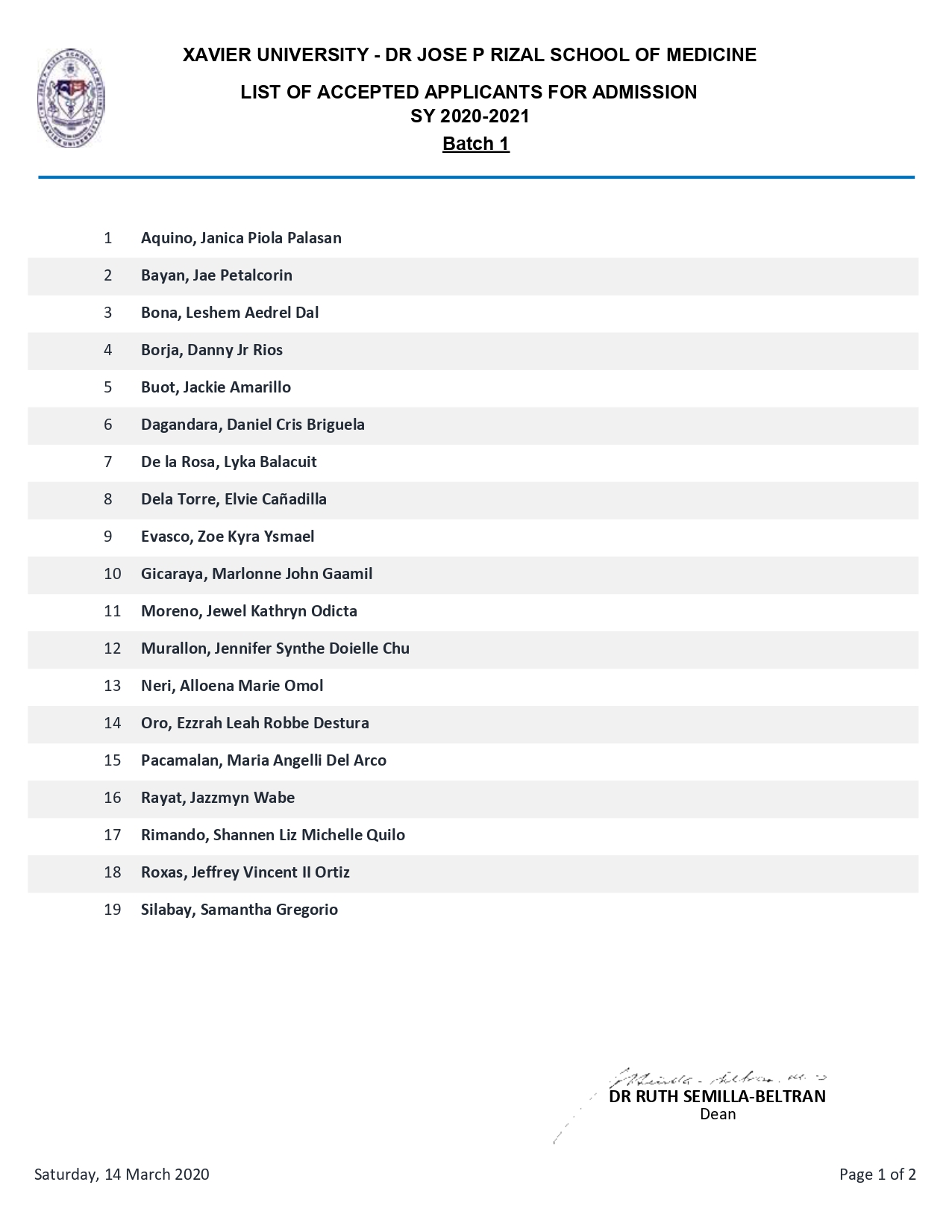 List of Accepted Applicants SY2020 2021 Batch 1 page 0001